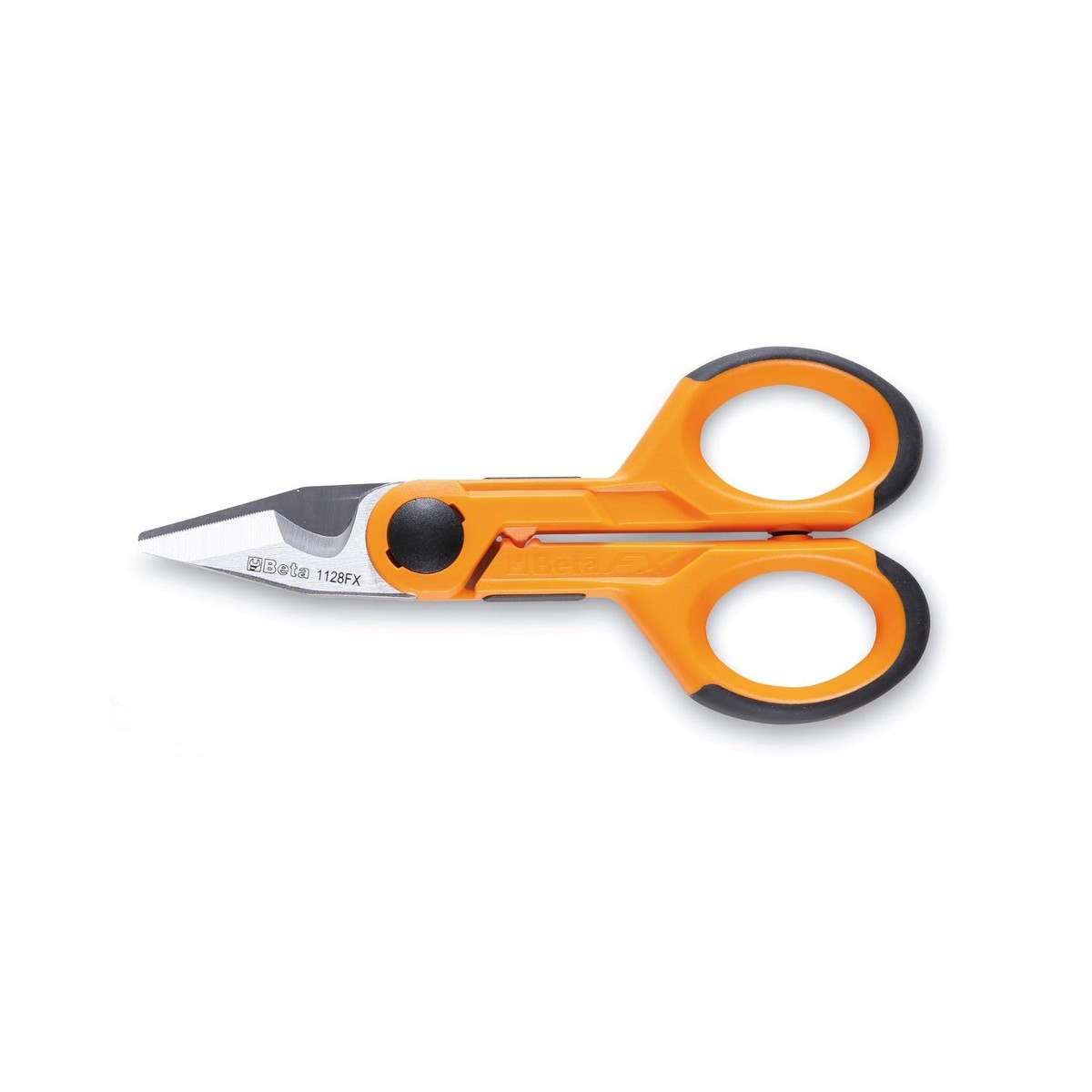 Beta Electricians Scissors With Straight Stainless Steel Microtooth Blades And Crimping Function - 1128FX