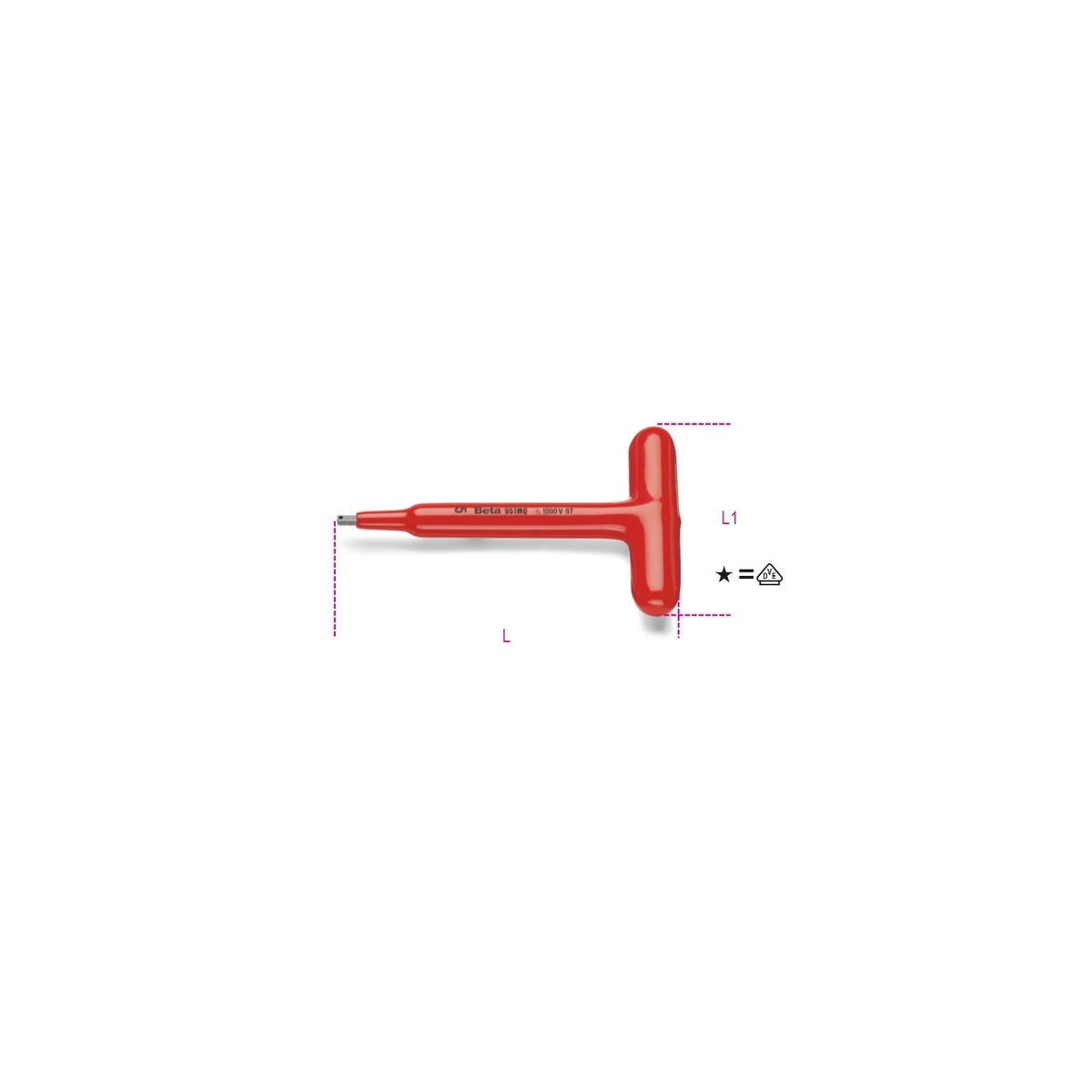 Beta Insulated T-Handle Hex Key – 951MQ 3