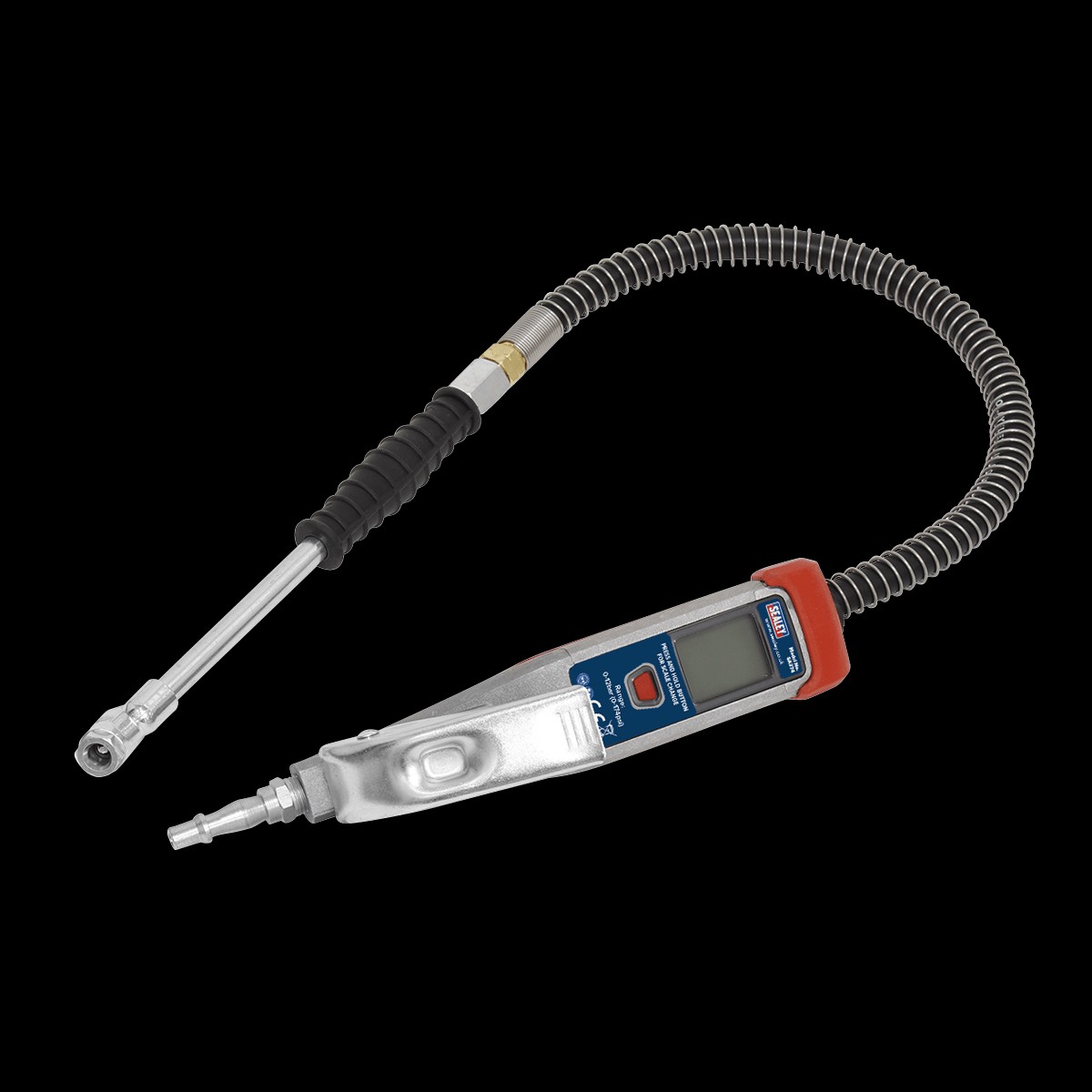 Sealey SA374 Digital Tyre Inflator 05m Hose with Twin Push-On Connector