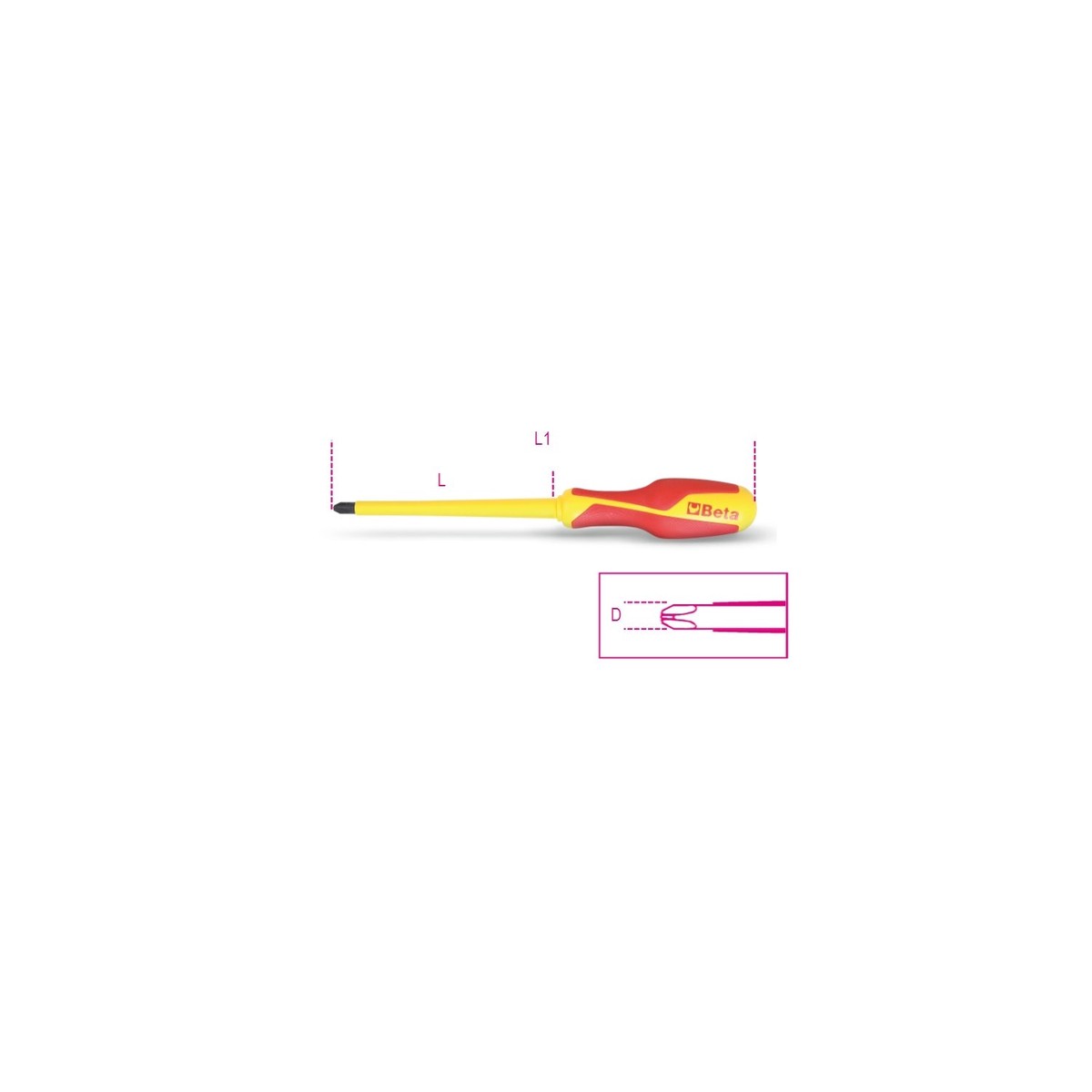 Beta Insulated Phillips Screwdriver Ph - 1272MQ 0