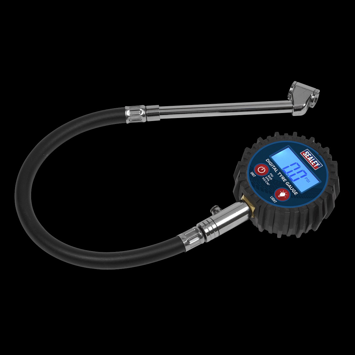 Sealey TST003 Digital Tyre Pressure Gauge with Twin Push-On Connector