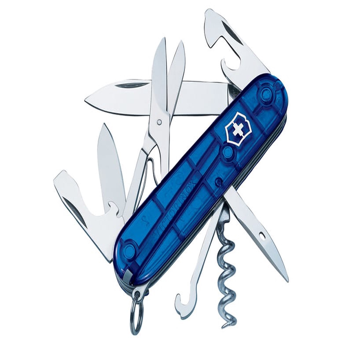 Victorinox Climber Swiss Army Knife Translucent Blue Blister - Pen Knife