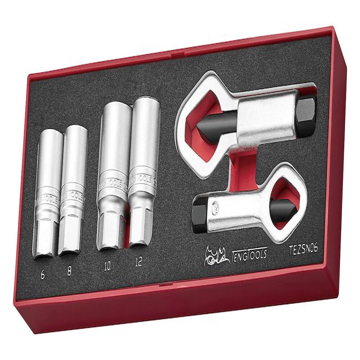 Teng Extractor and Nut Splitter Set FOAM 6 Pieces - TEZSN06