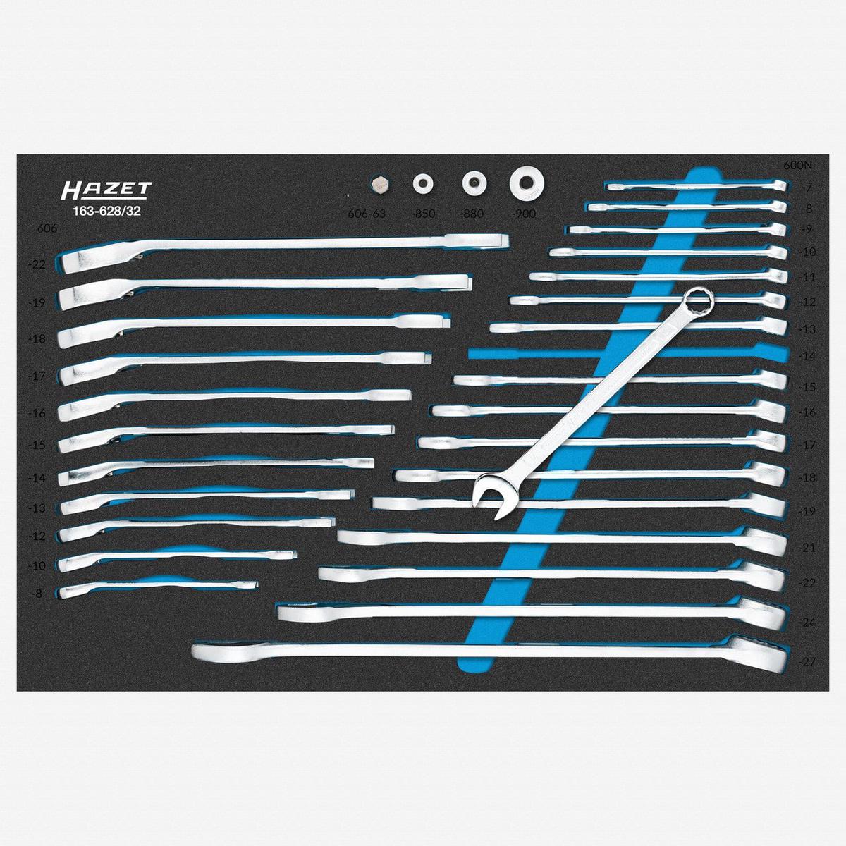 Hazet 163-62832 Combination and Ratcheting Metric Wrench Set 7 – 27 mm 32 Pieces