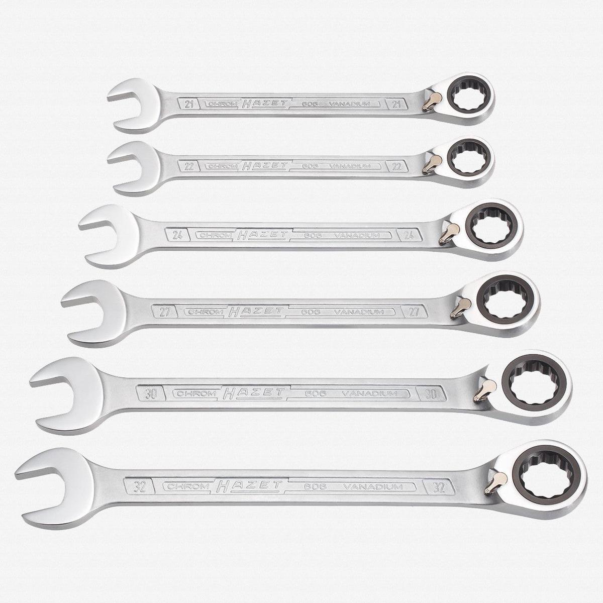 Hazet 6066-1 Ratcheting combination wrench set 6 pc metric 21-32mm