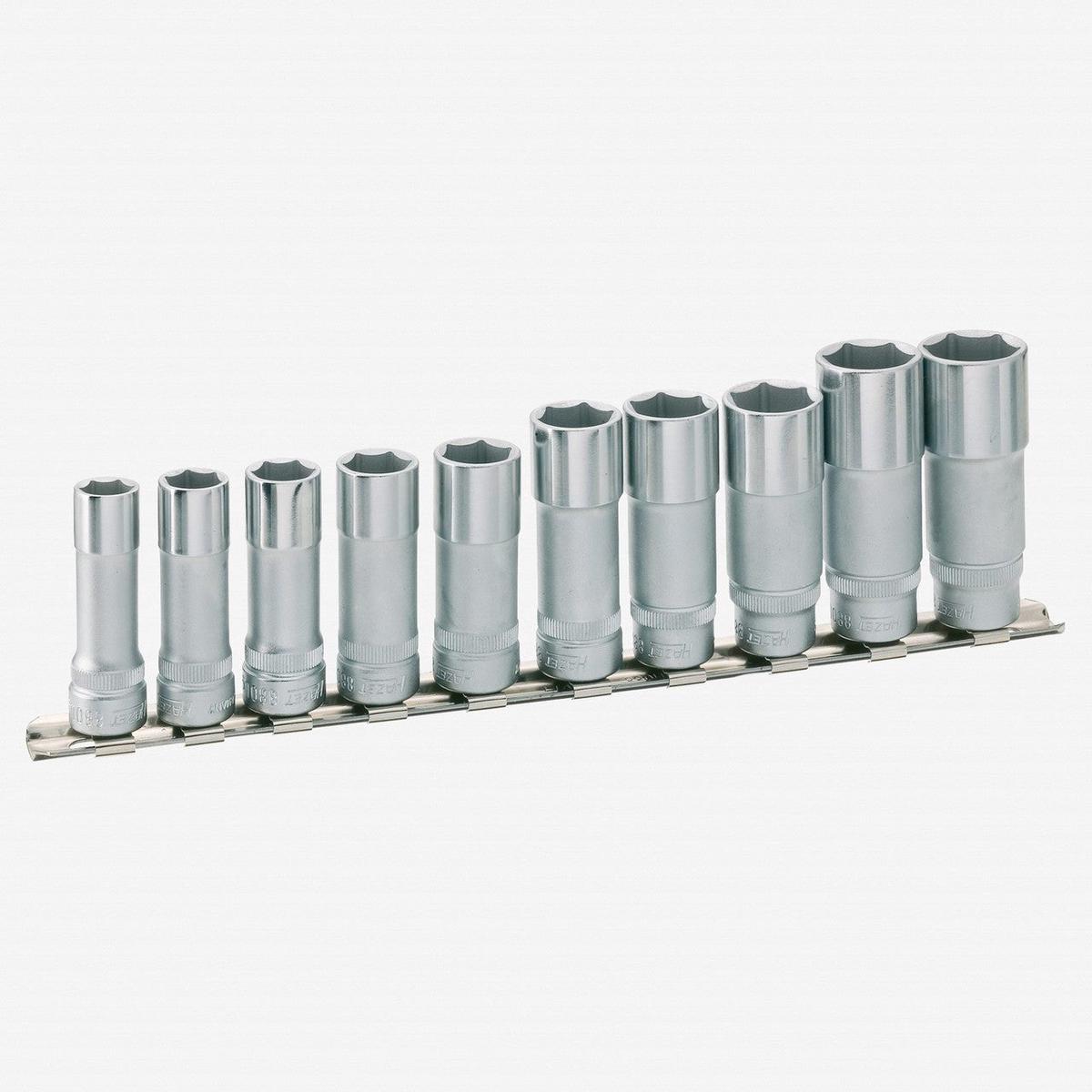 Hazet 880LG10H 38 Deep Socket Set Metric 10 - 19 mm 6 Point 10 Pieces