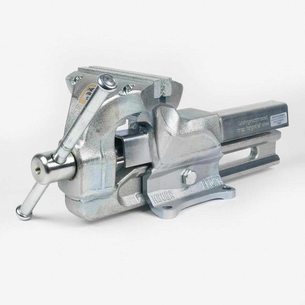 Heuer Bench Vise Size 120 with Replaceable Jaws Completely Galvanized