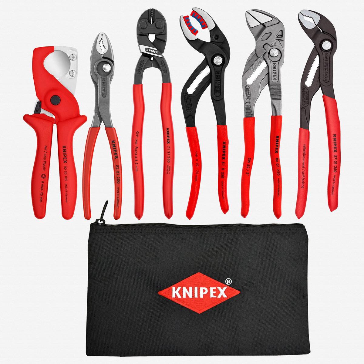 Knipex Plumbing Set with Keeper Pouch 7 Pieces
