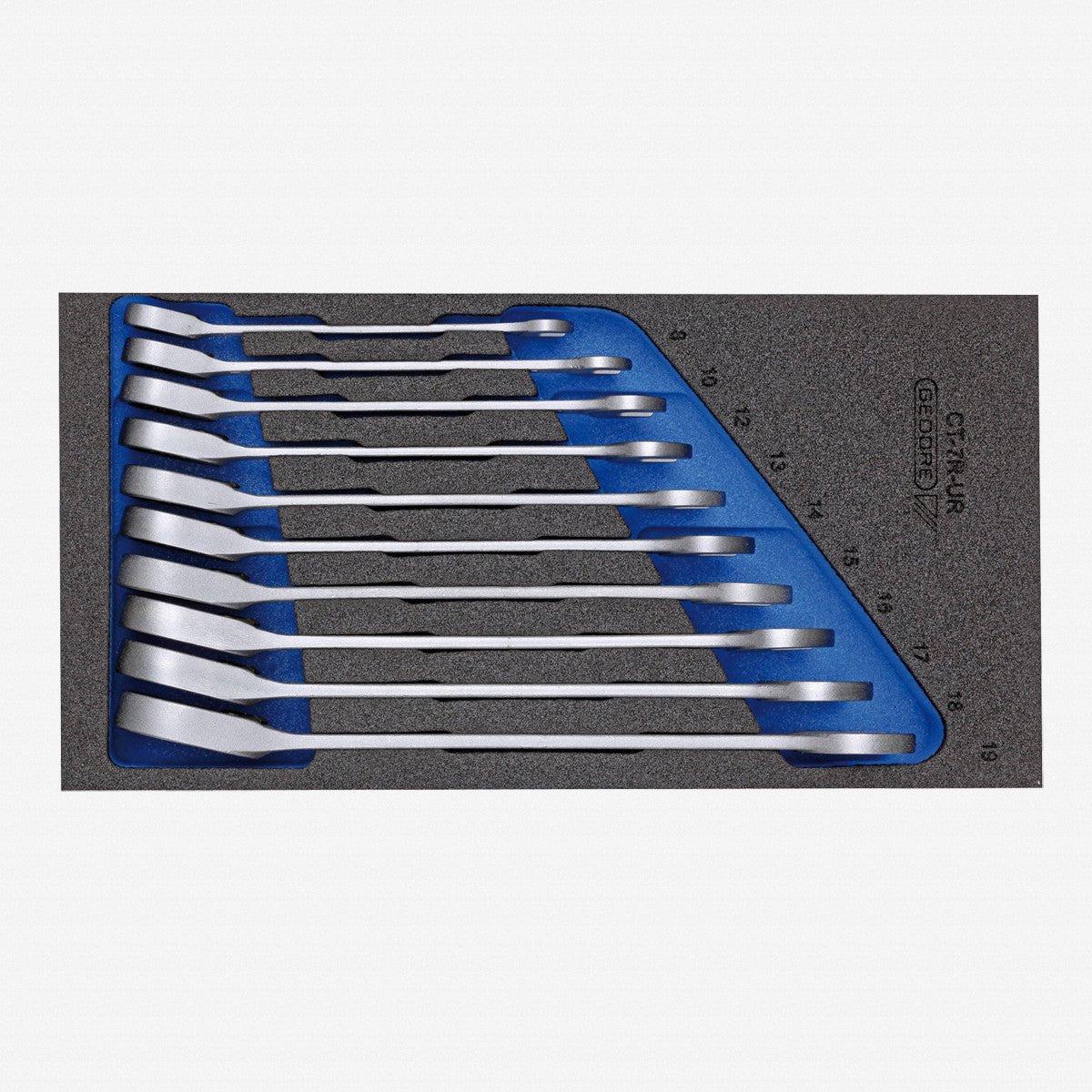 Gedore 1500 CT1-7 UR Metric Combination Ratcheting Wrench Set in 13 CT Module 10 Pieces
