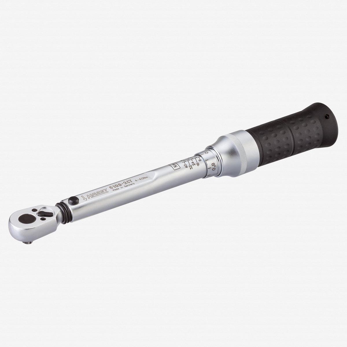 Hazet 6109-2CTCAL Torque Wrench DAkkS-certified 14 Drive 4-40 Nm with HiPer Reversible Ratchet