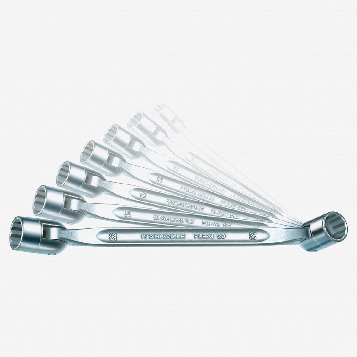 Stahlwille FLEXI 297 Double-ended Flexi-joint Spanner Set Metric 8×9 – 20×22 mm 7 Pieces