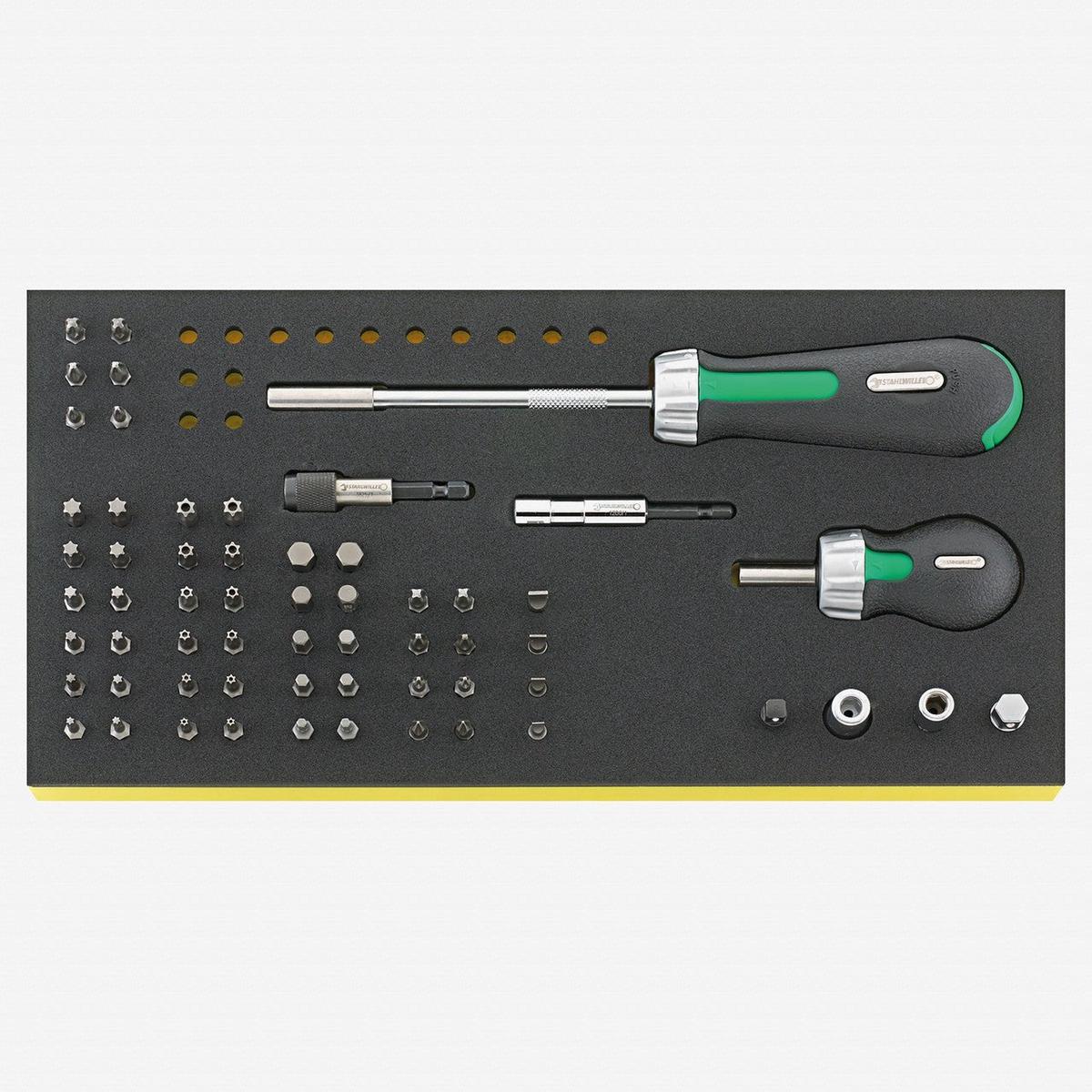 Stahlwille TCS 4008852 Ratcheting Bit Driver Set in TCS Inlay 60 Pieces