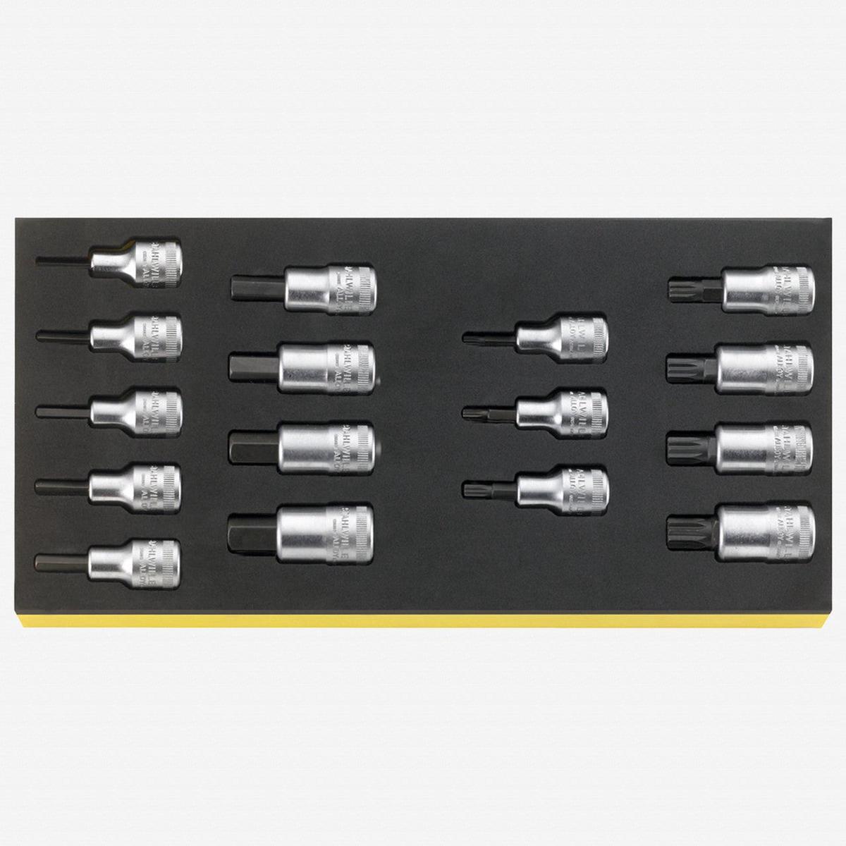 Stahlwille TCS 5454 12 TORX and Metric Hex Bit Sockets in TCS Inlay 16 Pieces