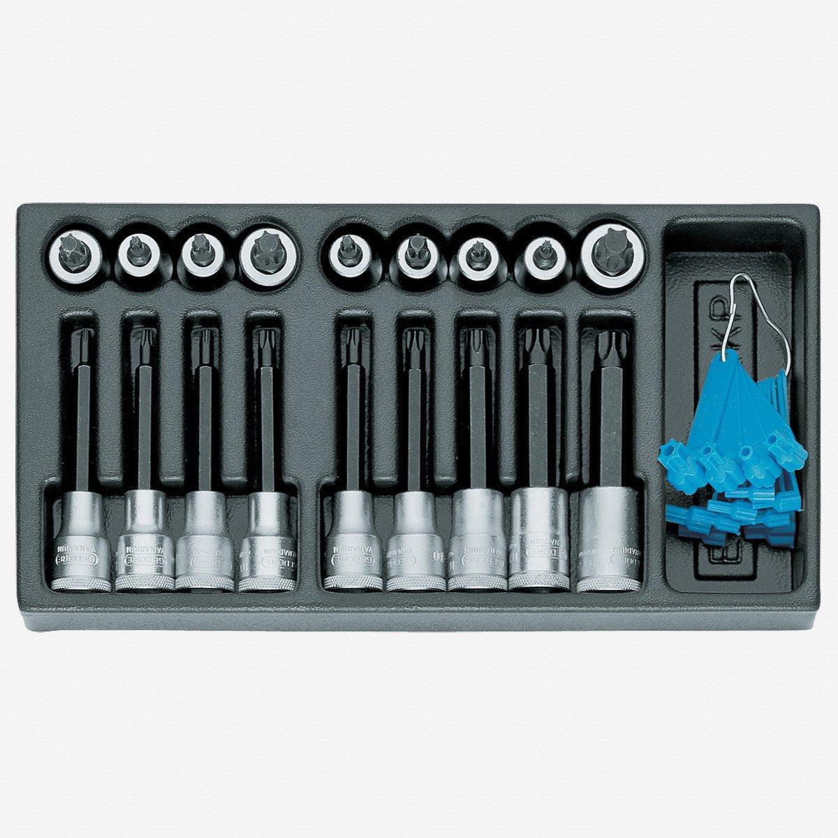 Gedore 1500 ES-ITX 19 LKP 12 TORX Bit Socket Set in 13 ES Tool Module 19 Pieces