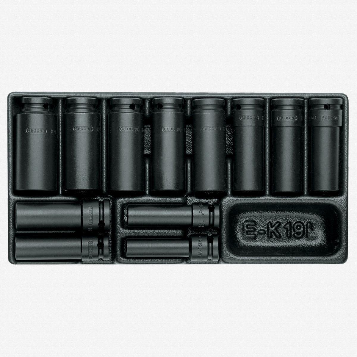 Gedore 1500 ES-K 19 L 12 Impact Sockets in 13 ES Tool Module 10 – 27 mm 12 Pieces