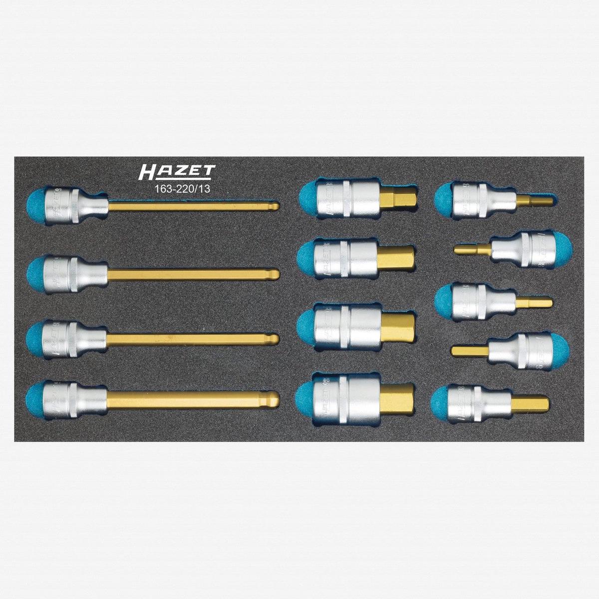 Hazet 163-22013 12 Metric Hex Bit Socket Set 5 – 19 mm 13 Pieces