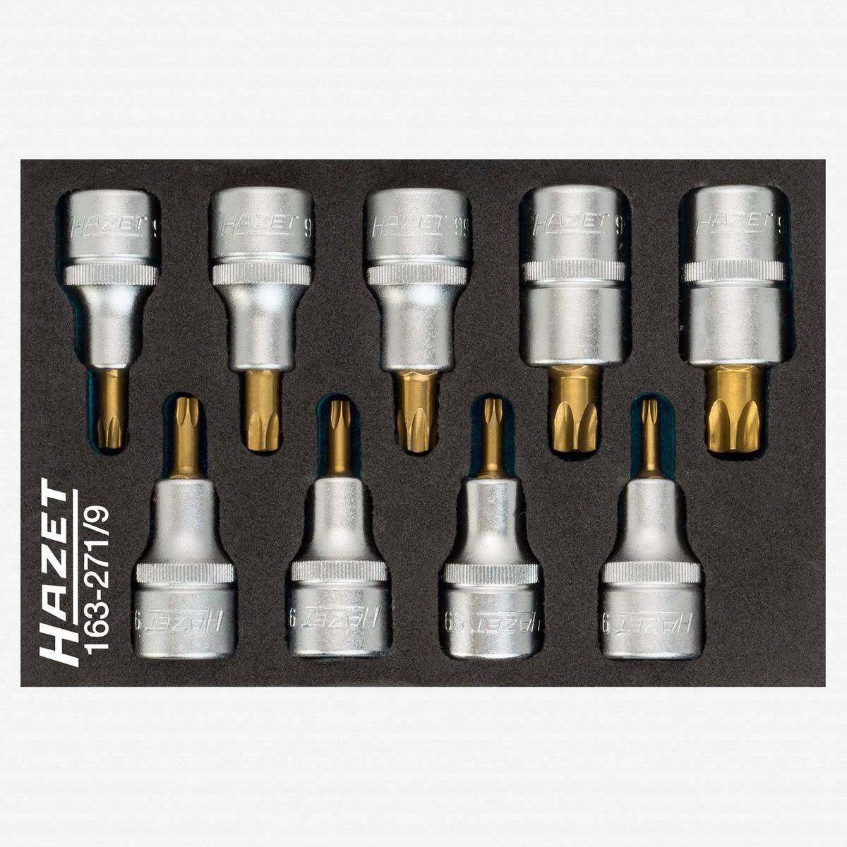 Hazet 163-2719 12 Drive TORX Screwdriver Socket Set T20 – T60 9 Pieces