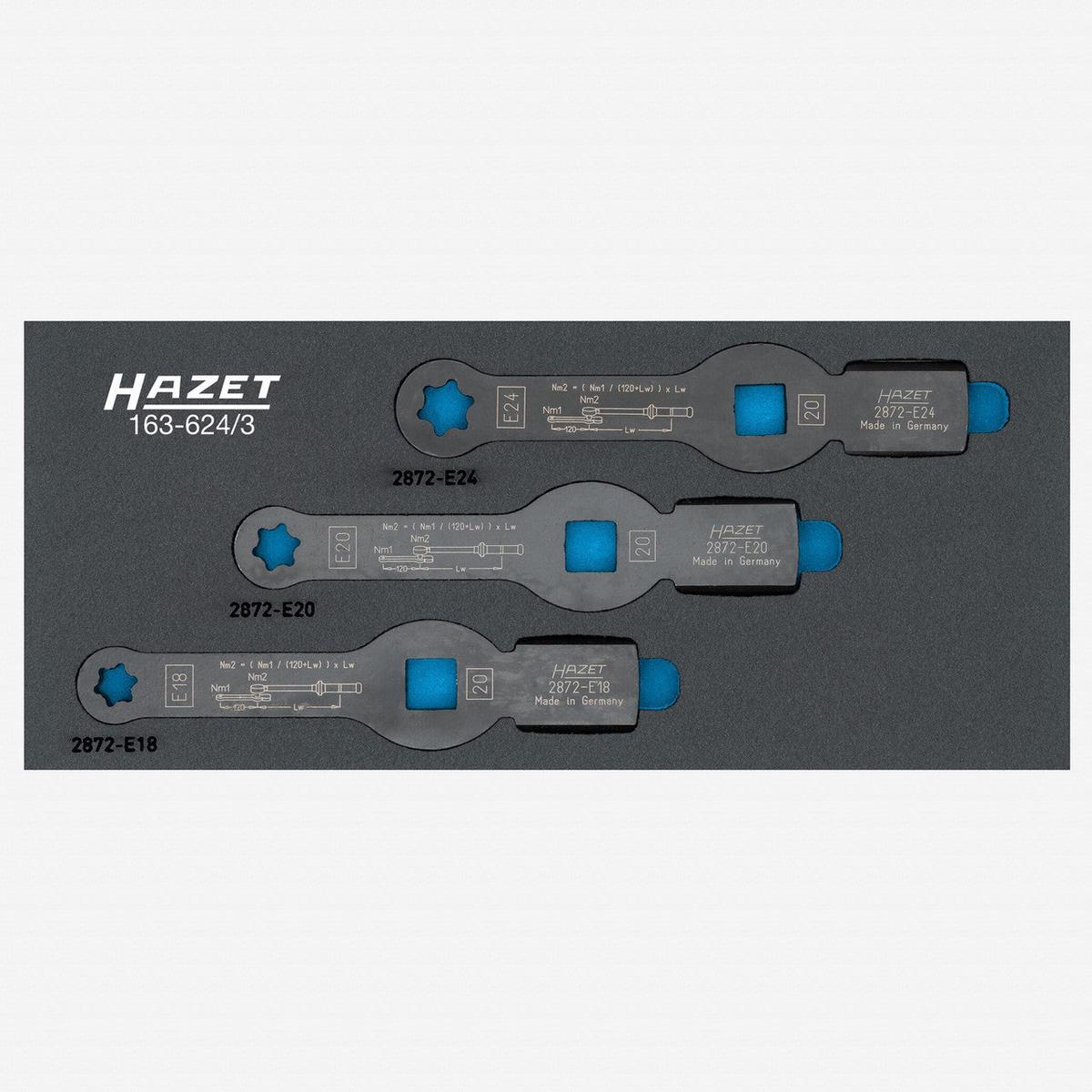 Hazet 163-6243 External TORX Striking Face Box-End Wrench Set E18 – E24 3 Pieces