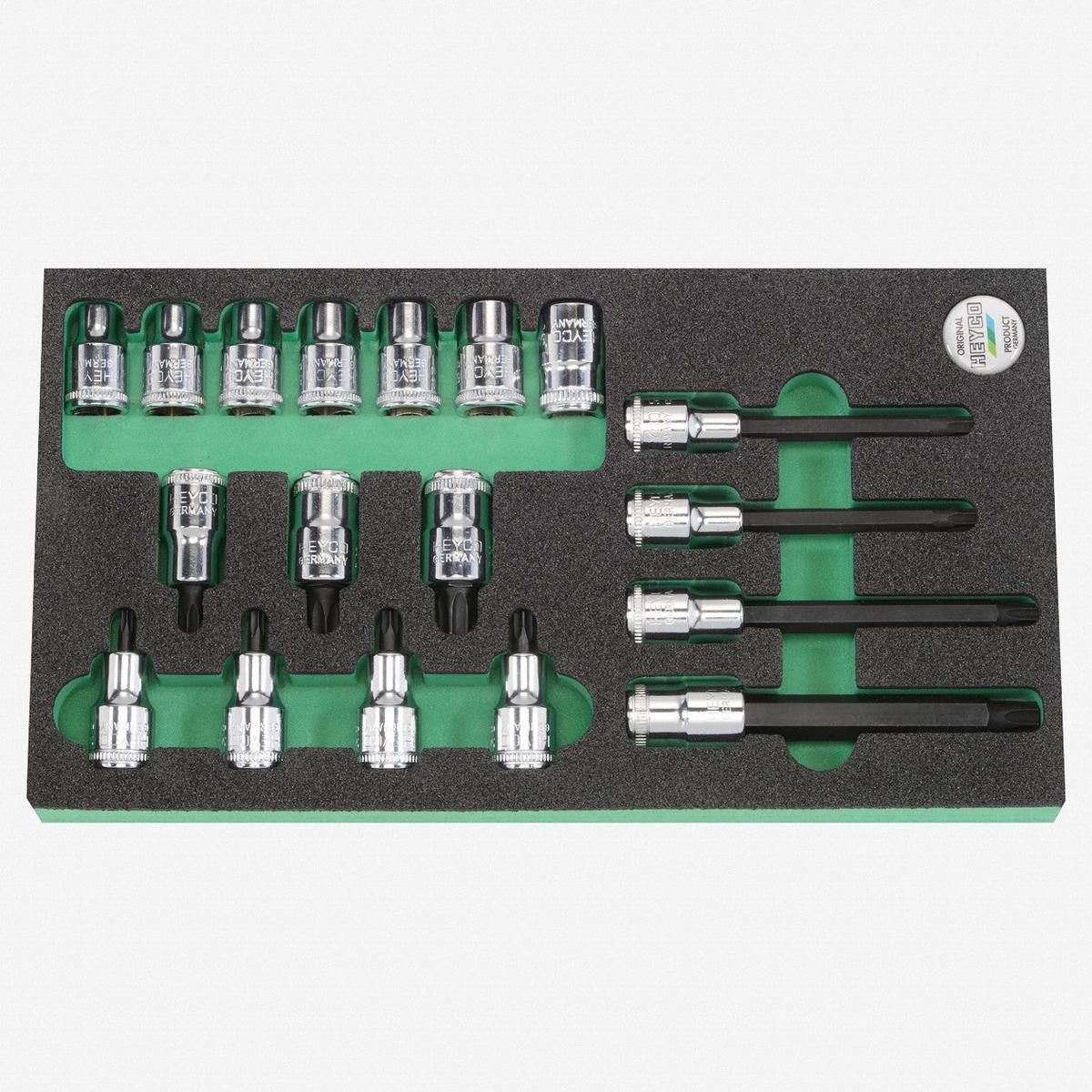 Heyco 12 Internal and External TORX Socket Set 18 Pieces