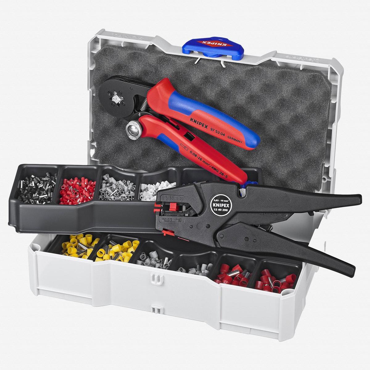 Knipex Crimp Assortment Set with Self-Adjusting Crimping Pliers and Strippers