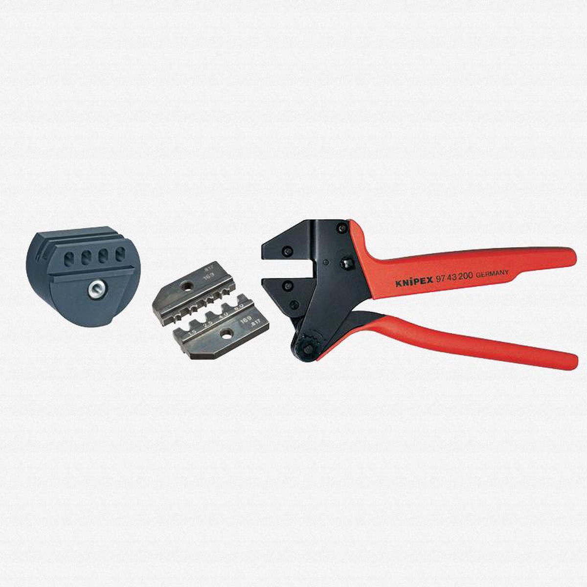 Knipex Crimp System Pliers and Crimping Die – solar connectors Solarlok (Tyco) AWG 15-10 w Case and Locator