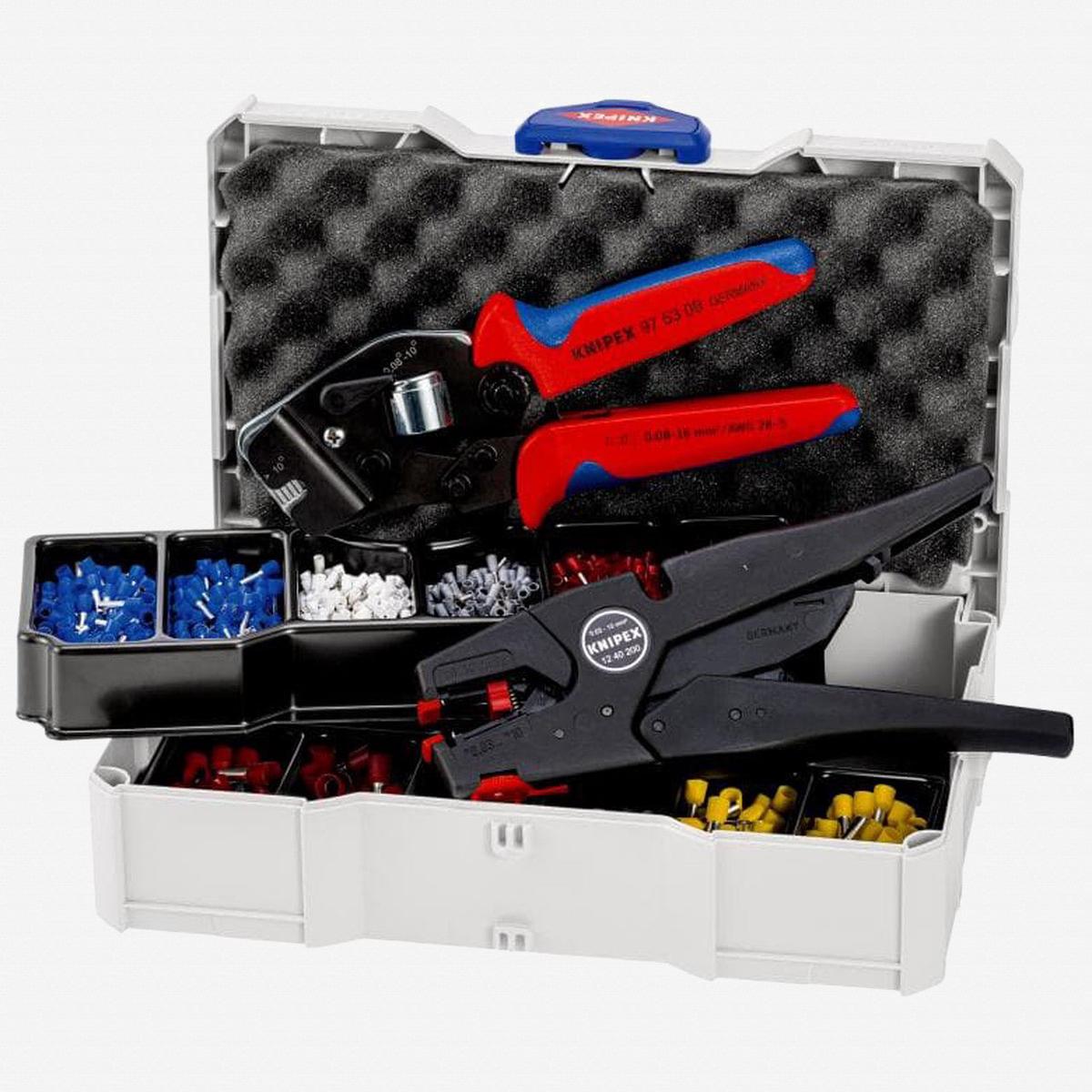 Knipex End Sleeve Crimp Assortment Set with Crimping Pliers and Self Adjusting Strippers