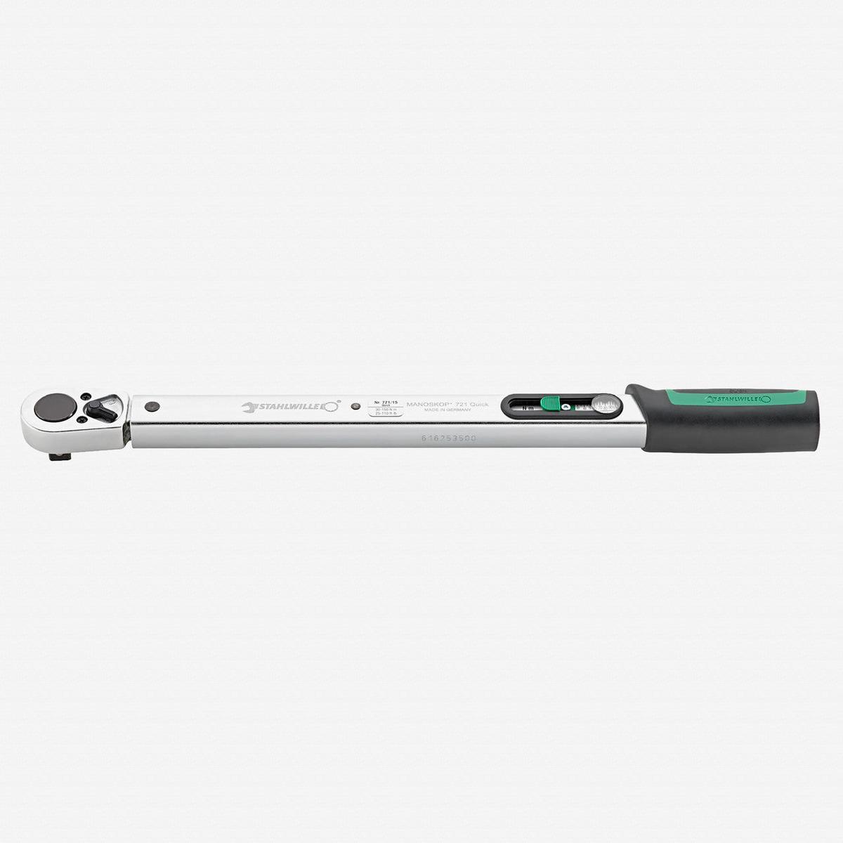 Stahlwille 721 Quick Standard MANOSKOP Torque Wrench Size 15 12 Drive 30-150 Nm