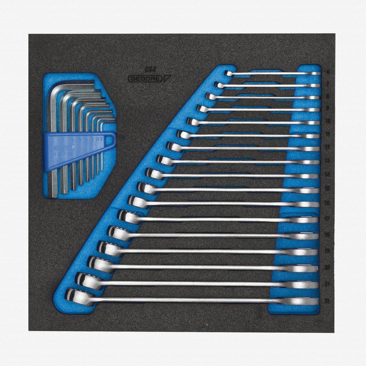 Gedore 1500 CT2-7 Metric Combination Wrench Set in 23 CT Module 6 – 22 mm 18 Pieces