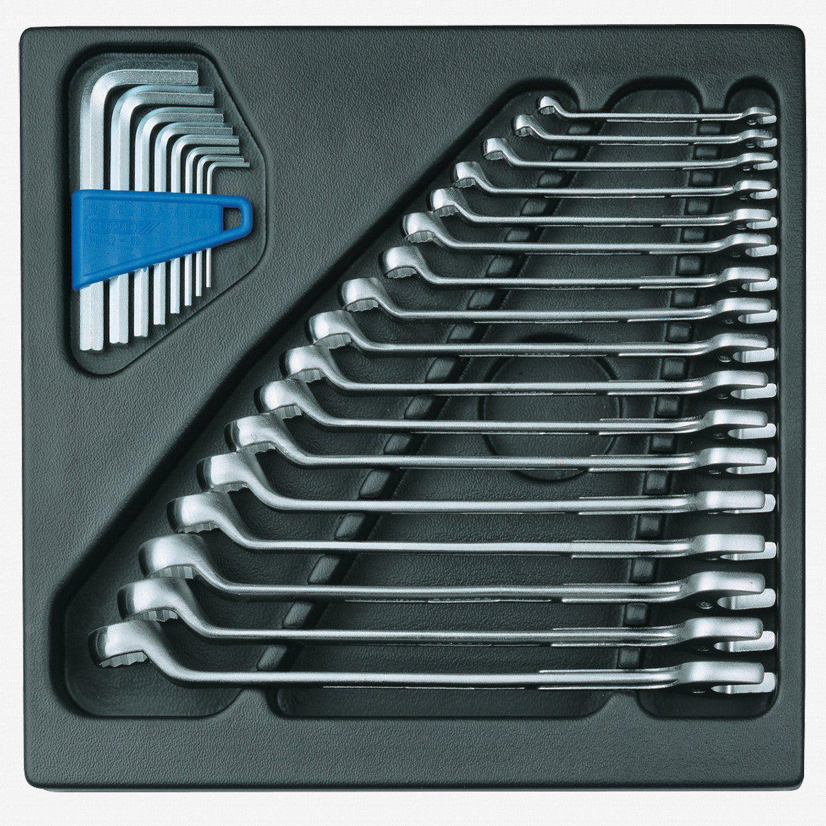 Gedore 1500 ES-1 B Metric Offset Combination Wrench Set in 23 ES Tool Module 6 – 22 mm 18 Pieces