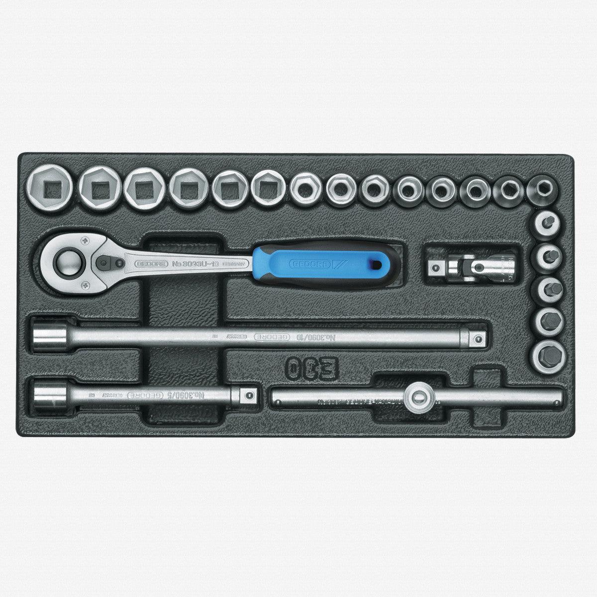 Gedore 1500 ES-30 38 Socket Set in 13 ES Tool Module 24 Pieces