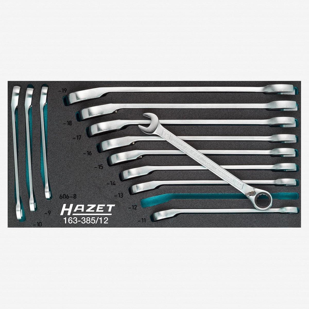 Hazet 163-38512 Metric Ratcheting Combination Wrench Set 8 – 19 mm 12 Pieces