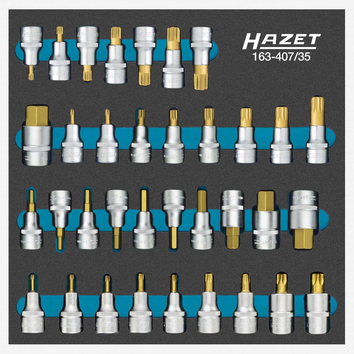 Hazet 163-40735 12 Bit Socket Set 35 Pieces