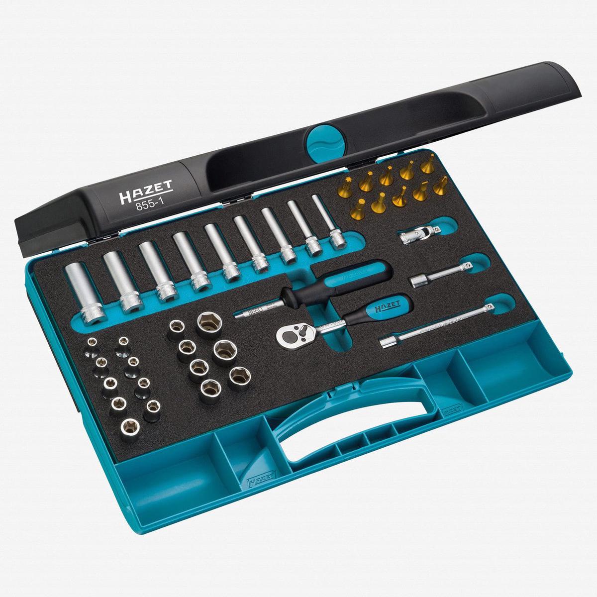 Hazet 855-1 14 Socket and Bit Titanium-Nitride Set 40 Pieces