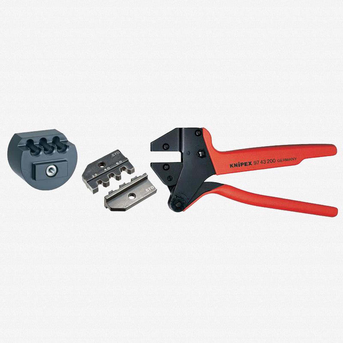 Knipex Crimp System Pliers and Crimping Die – solar cable connectors MC4 (Multi-Contact) w Case and Locator