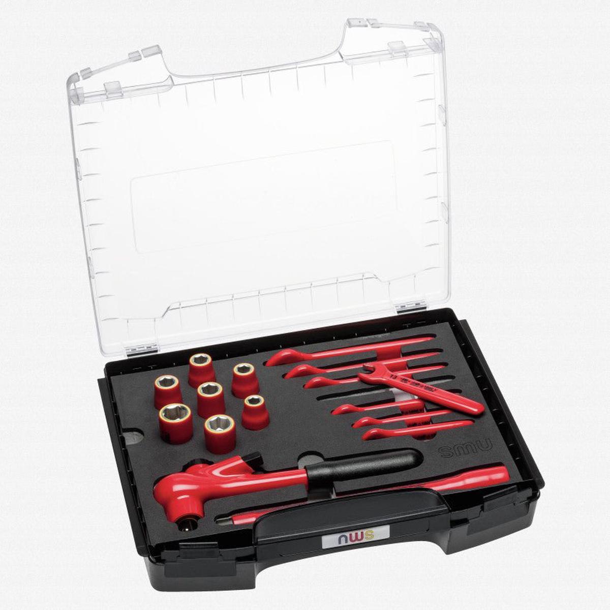 NWS Insulated 1000V RatchetSocketWrench Set 12 Drive 17 Pieces