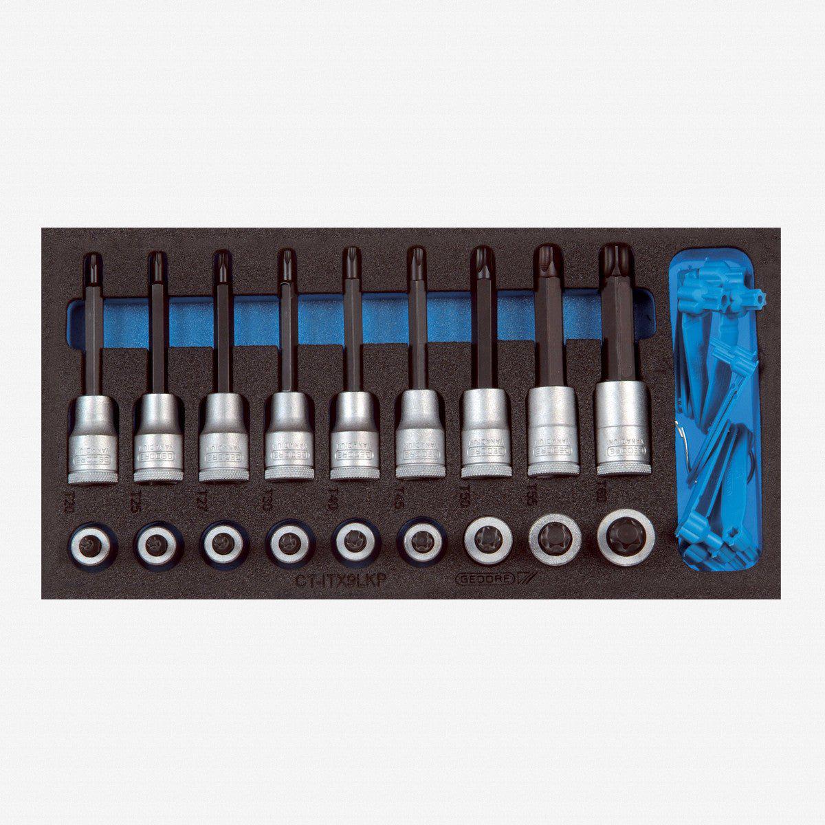 Gedore 1500 CT1-ITX 19 LKP 12 TORX Bit Socket Set in 13 CT Module T20 – T60 19 Pieces