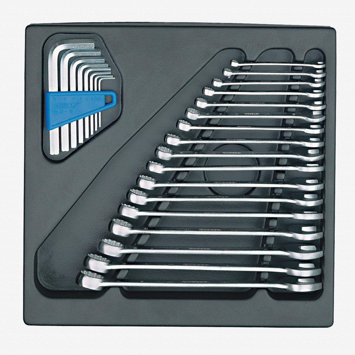 Gedore 1500 ES-7 Metric Combination Wrench Set in 23 ES Tool Module 6 – 22 mm 17 Pieces