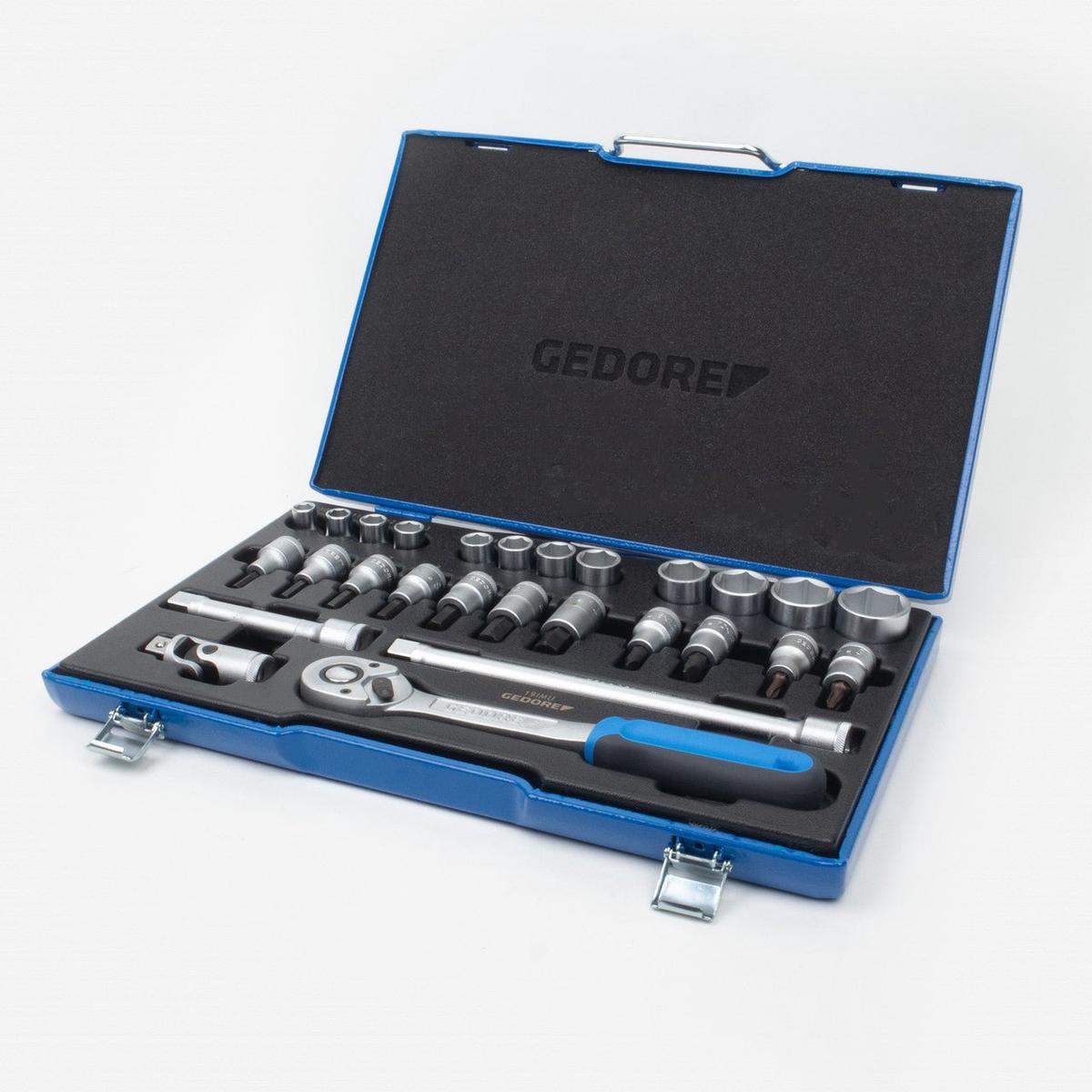Gedore 19 IMU-10 Hex Socket Set 12 10-30 mm 27 Pieces