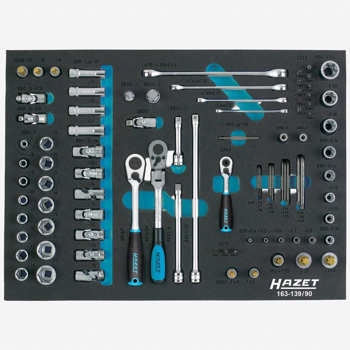 Hazet 163-13990 14 38 12 Metric Socket Set 90 Pieces
