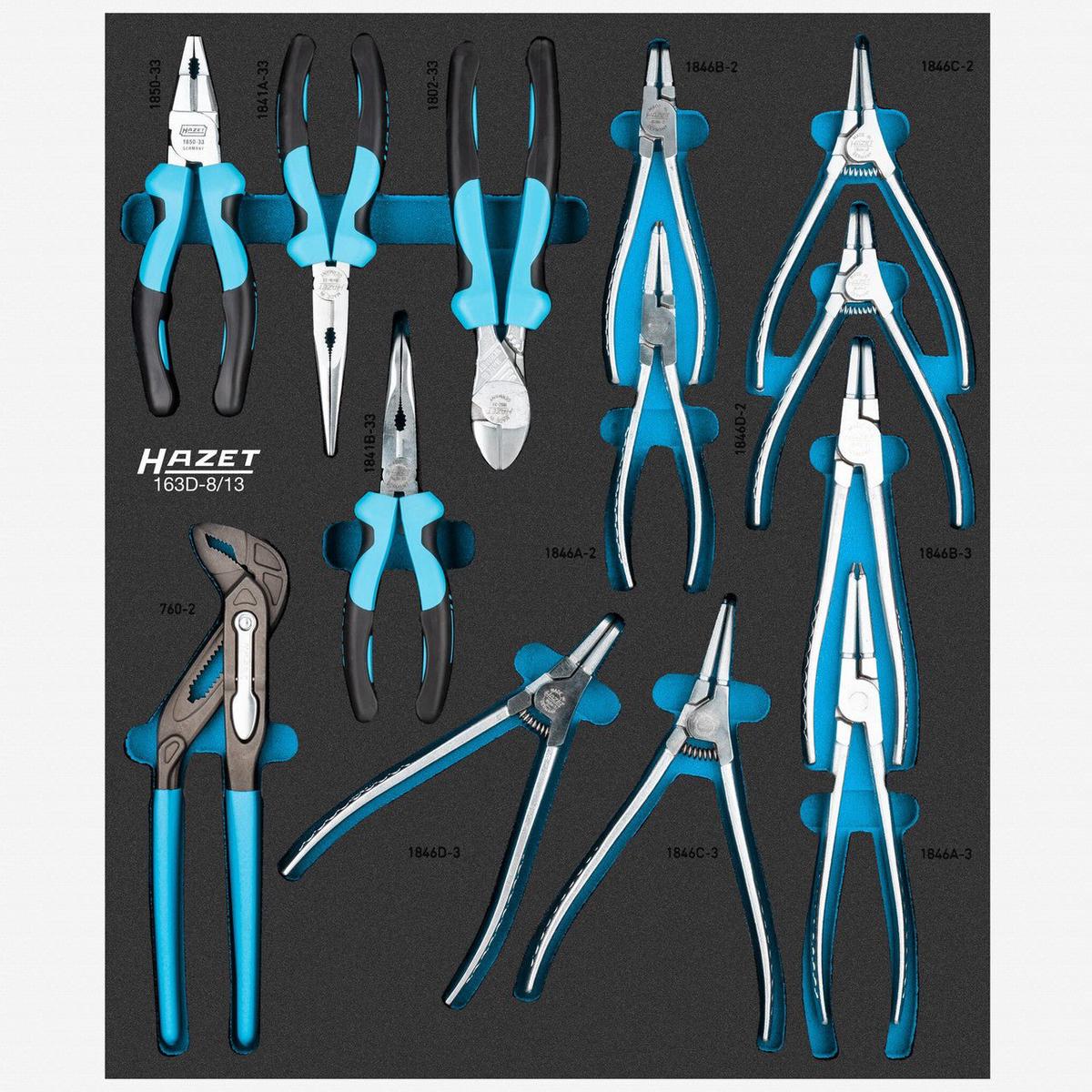 Hazet 163D-813 Pliers Set in Foam Tray 13 Pieces