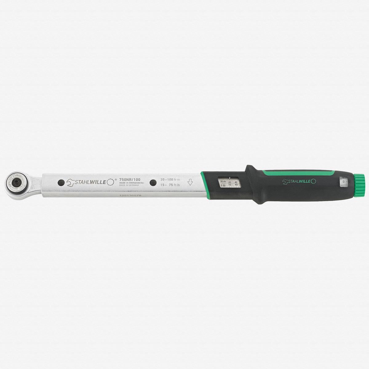Stahlwille 750NR100 Torque Wrench 38 Drive 20-100 Nm