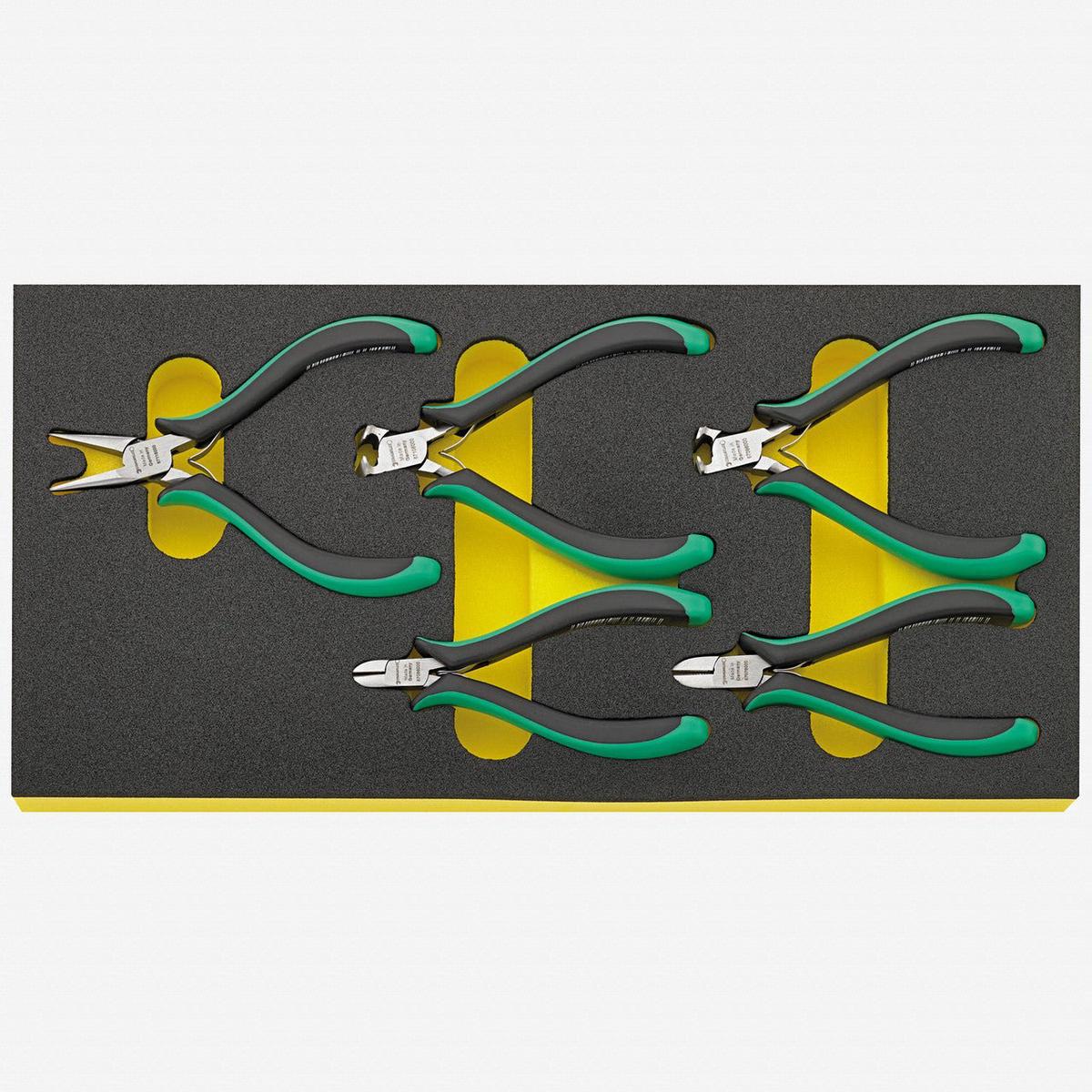 Stahlwille TCS 6707-6711 Electronics Pliers Set in Foam Tray 5 Pieces