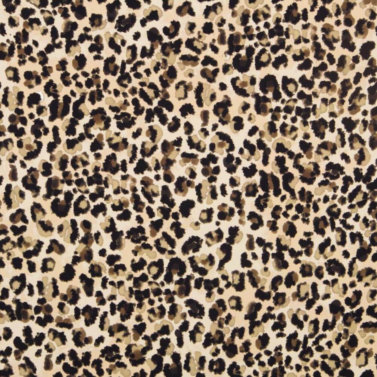 Polyester Plat Lopard Camel