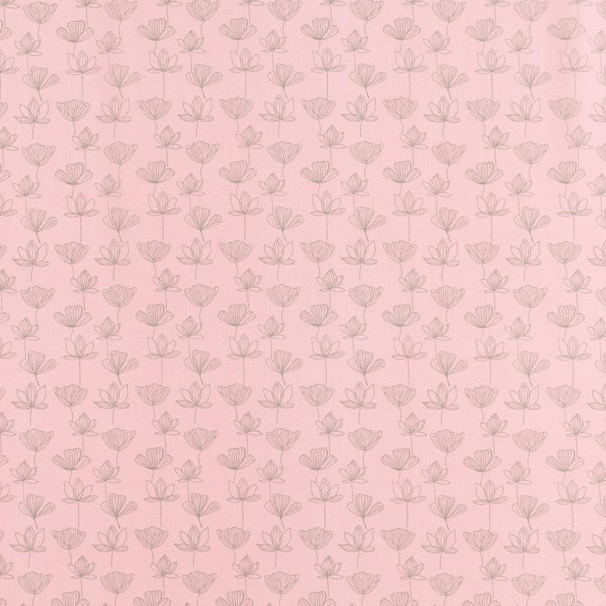 Tissu Coton Floral Rose