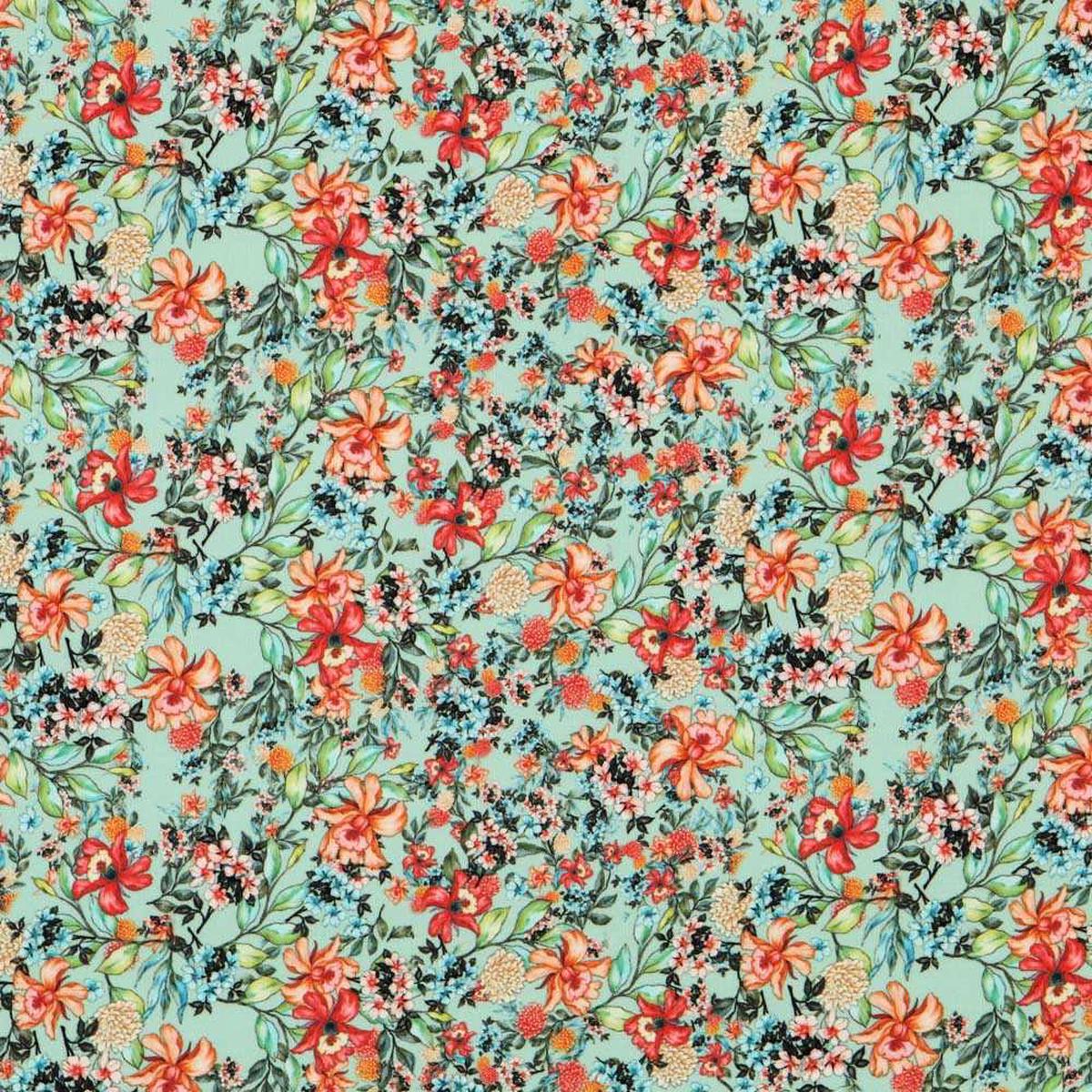 Viscose Vert Bambou Tropical