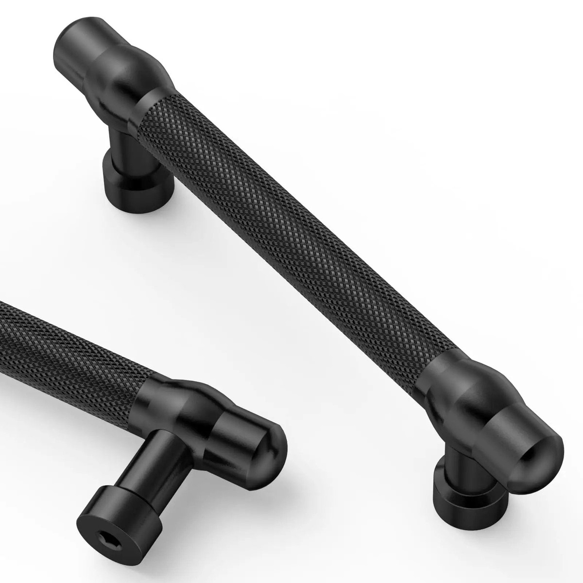 10 Pack 3.75 Inch Matte Black Cabinet Pulls for Kitchen Cupboards and Drawers, Heavy Duty Metal Cabinet Hardware Handles, Easy Install, Modern Sleek Look for Quick Renovations