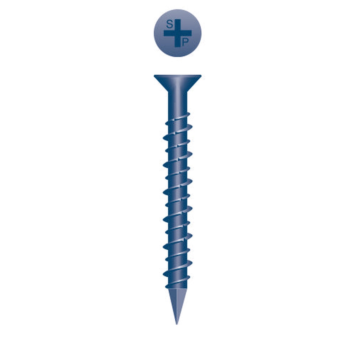 #1/4 Strong-Point Flat Head 1/4 x 4, PH, Hi-Low, Blue Ceramic Finish