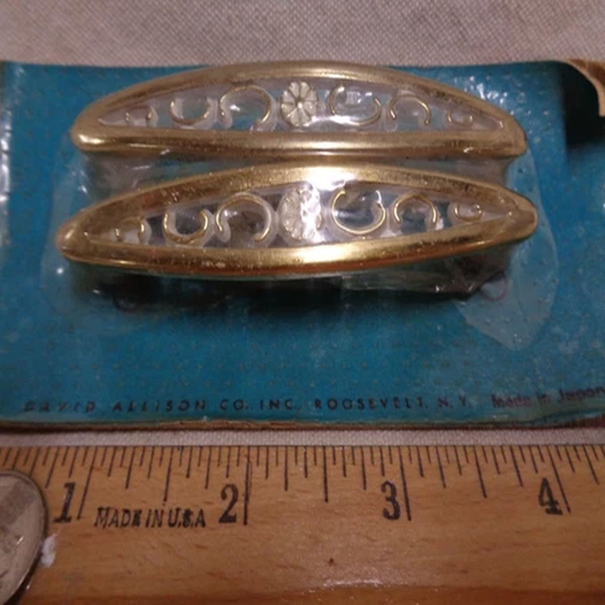 (2) vintage pretty feminine DRAWER PULLS handles sealed 1966 1964