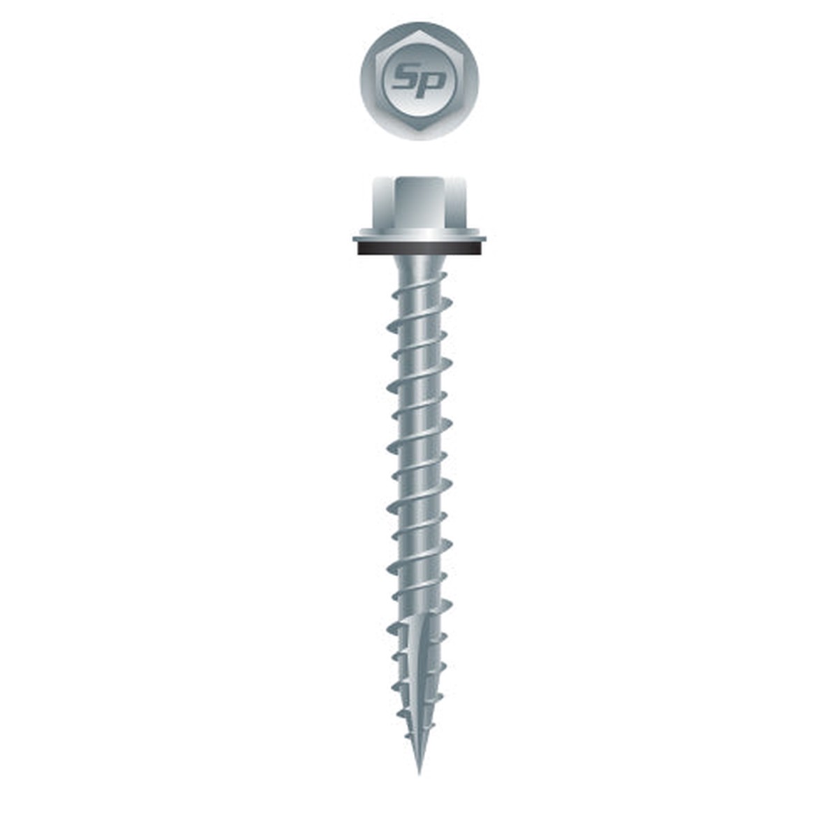 #10 Hi-Strong-Point Hex Washer Head w/ Washer 10-14 x 1-1/2, Hi-Low, Type '17', Strong-Shield
