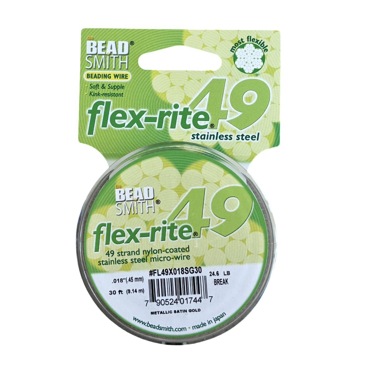 .018 Metallic Gold 49 Strand Flex-rite by The Bead Smith 30 feet